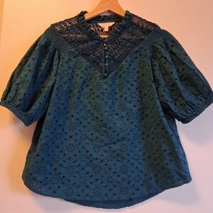 Adiva Elegant Teal Lace Women's Top